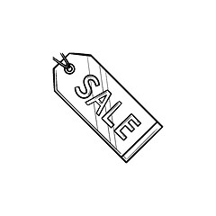 Image showing Sale tag hand drawn outline doodle icon.