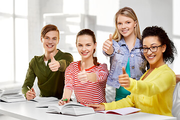 Image showing high school students with books and notebooks