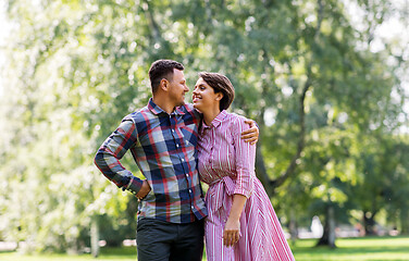 Image showing happy couple in summer park