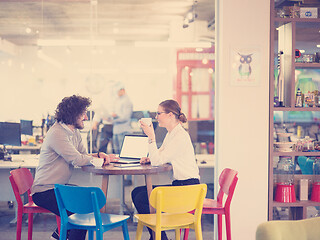 Image showing startup Business team Working With laptop in creative office