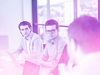 Image showing Business Team At A Meeting at modern office building