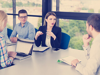 Image showing Business Team At A Meeting at modern office building