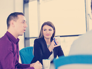 Image showing Business Team At A Meeting at modern office building