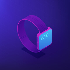 Image showing Smart watch software. Isometric vector 3d illustration.