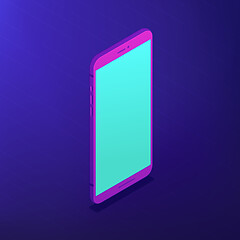 Image showing Isometric smartphone. Vector 3d illustration.