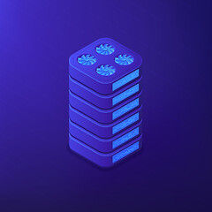 Image showing Isometric data storage concept.