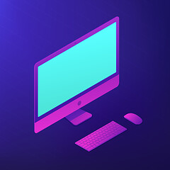 Image showing Isometric personal computer. Vector 3d illustration.