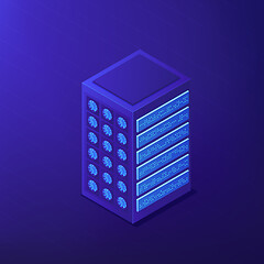 Image showing Isometric proxy server and IP concept.