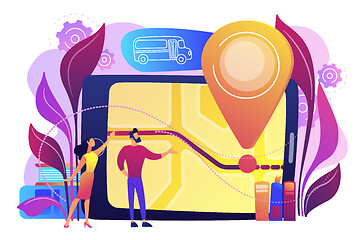 Image showing School bus tracking system concept vector illustration.