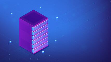 Image showing Isometric server rack concept.