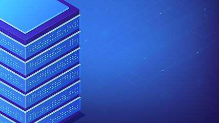 Image showing Isometric data lake concept.