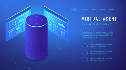 Image showing Isometric virtual agent landing page.