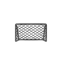 Image showing Soccer goal hand drawn outline doodle icon.