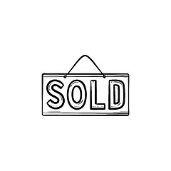 Image showing Sold sign hand drawn outline doodle icon.