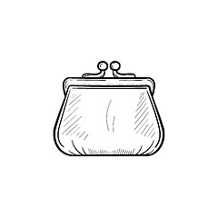 Image showing Purse hand drawn outline doodle icon.