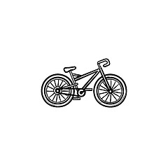 Image showing Bicycle hand drawn outline doodle icon.