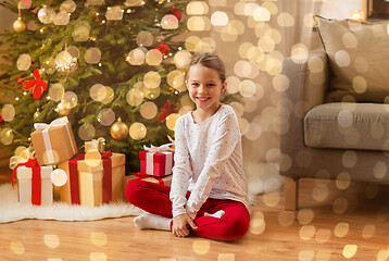 Image showing smiling girl at christmas home