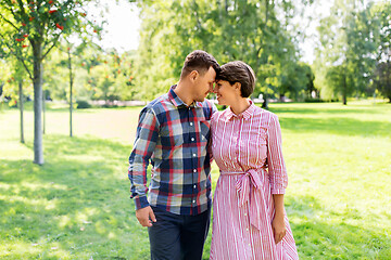Image showing happy couple in summer park
