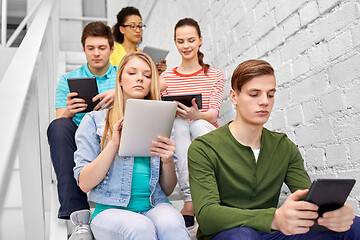 Image showing high school students with tablet computers