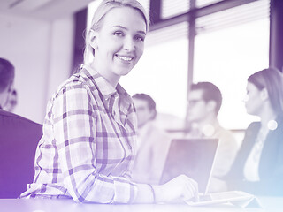 Image showing Business Team At A Meeting at modern office building