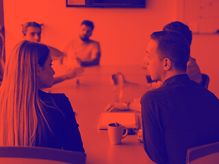 Image showing Business Team At A Meeting at modern office building