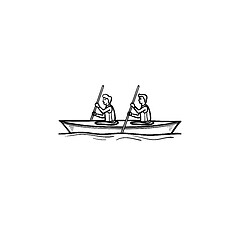 Image showing Water sport, canoe hand drawn outline doodle icon.