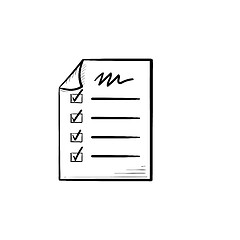 Image showing Checklist hand drawn outline doodle icon.