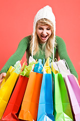 Image showing Shopping caucasian girl