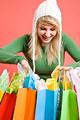 Image showing Shopping caucasian girl