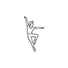 Image showing Dancing man hand drawn outline doodle icon.