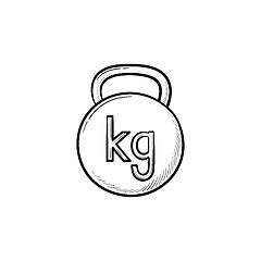 Image showing Kettlebell hand drawn outline doodle icon.