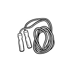 Image showing Jumping rope hand drawn outline doodle icon.