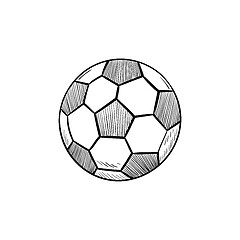 Image showing Soccer ball hand drawn outline doodle icon.