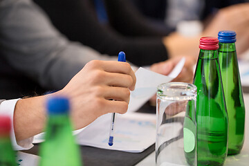 Image showing hands of businessman at business conference