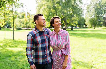 Image showing happy couple in summer park