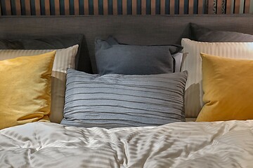 Image showing Bedroom bed with pillows