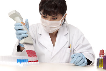 Image showing female scientist working in lab