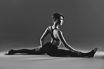 Image showing Girl dancer warming up