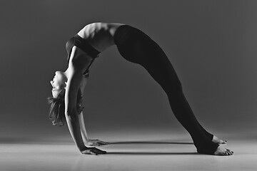 Image showing Girl dancer warming up