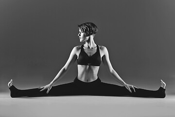 Image showing Girl dancer warming up