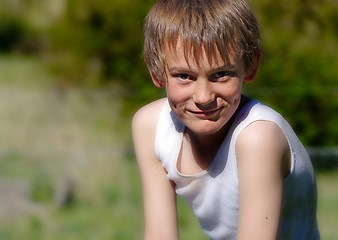 Image showing boy looking at camera