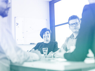 Image showing Business Team At A Meeting at modern office building