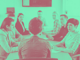 Image showing Business Team At A Meeting at modern office building