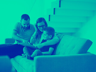 Image showing family with little boy enjoys in the modern living room