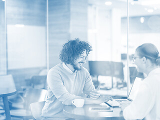 Image showing startup Business team Working With laptop in creative office