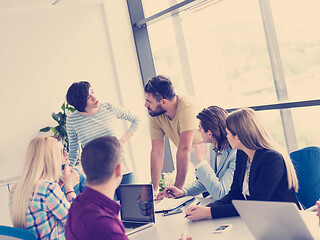 Image showing Business Team At A Meeting at modern office building