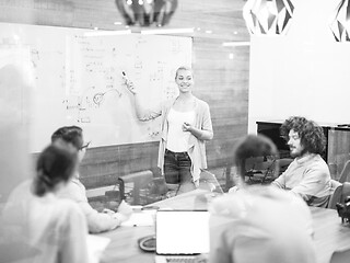 Image showing Startup Business Team At A Meeting at modern office building