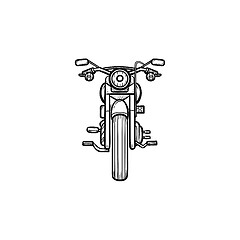 Image showing Motorbike hand drawn outline doodle icon.