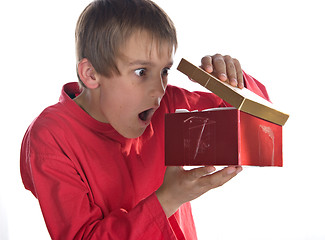 Image showing boy with present