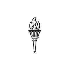 Image showing Torch hand drawn outline doodle icon.